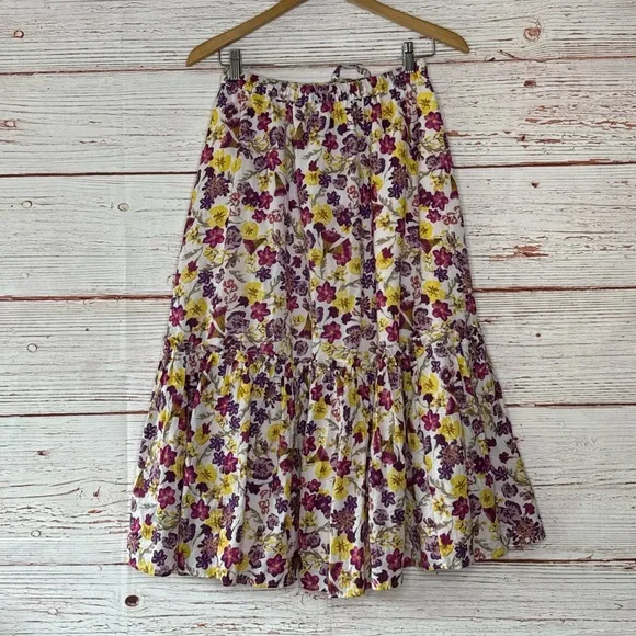 J Crew Tie-Waist Midi Skirt in Summer Garden Floral Sz XS - Picture 5 of 10